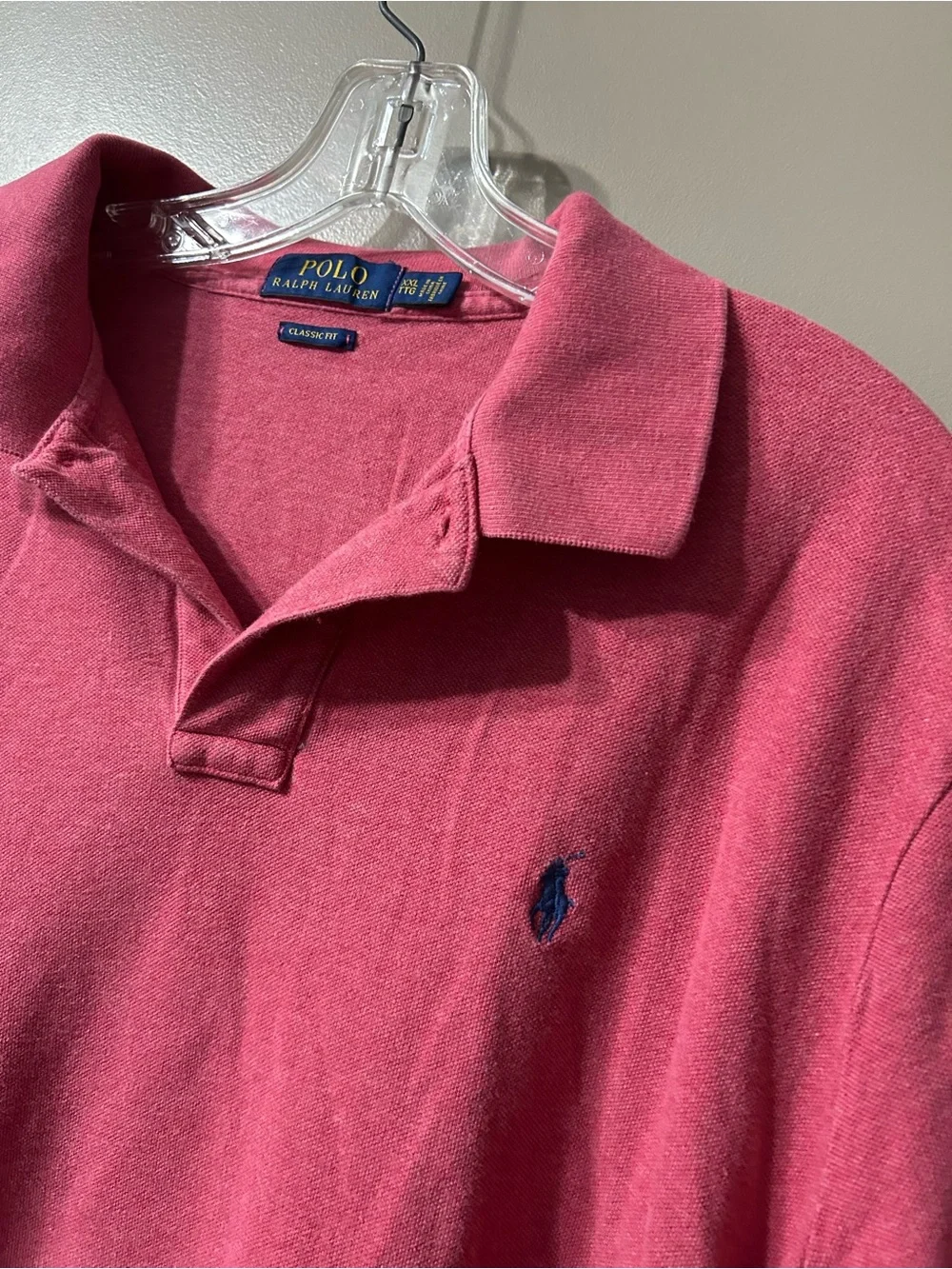 Ralph Lauren Men's Polo Shirt in Coral/red with Navy Pony
